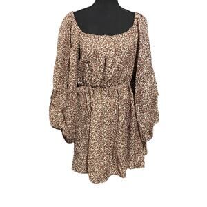 Abercrombie & Fitch NWT Floral Printed Mini Dress Brown Ditsy M